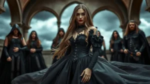 A symphonic metal band blends the gothic and the grandiose, combining the dramatic flair of classical music with the intensity of metal. 