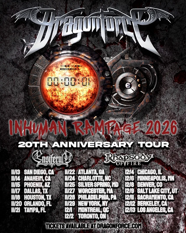 Dragonforce’s “Inhuman Rampage 2026 Tour” This Fall